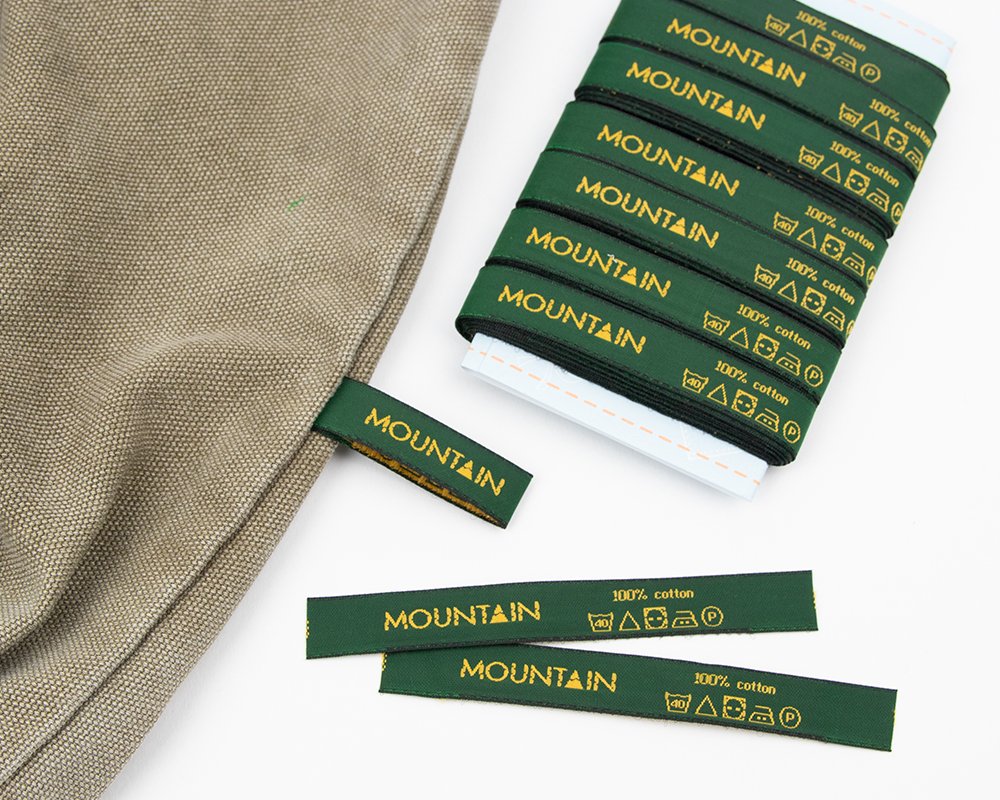 etiqueta tejida con logotipo personalizado