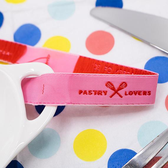 Etiqueta tejida con logotipo personalizado 15 mm