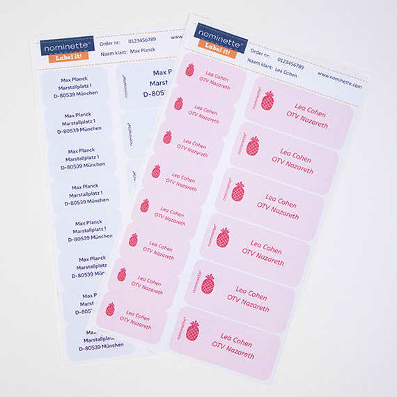 Pegatinas con nombre